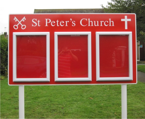 Triple Superior External Church Notice Board - Signs for Churches