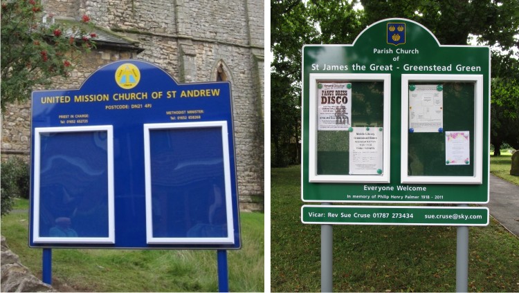 Two Door Superior External Church Notice Board - Signs for Churches