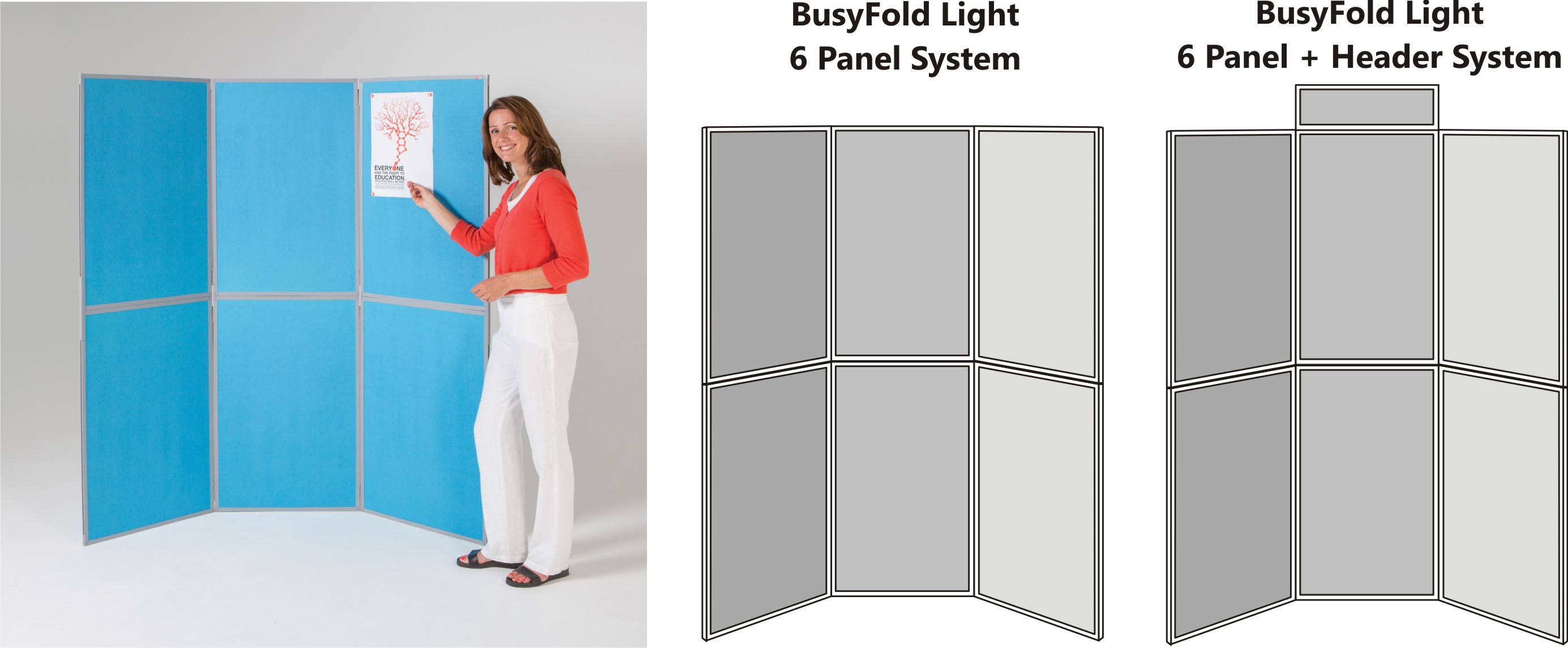 BusyFold Light - 6 Panel Folding Display System - Signs for Churches