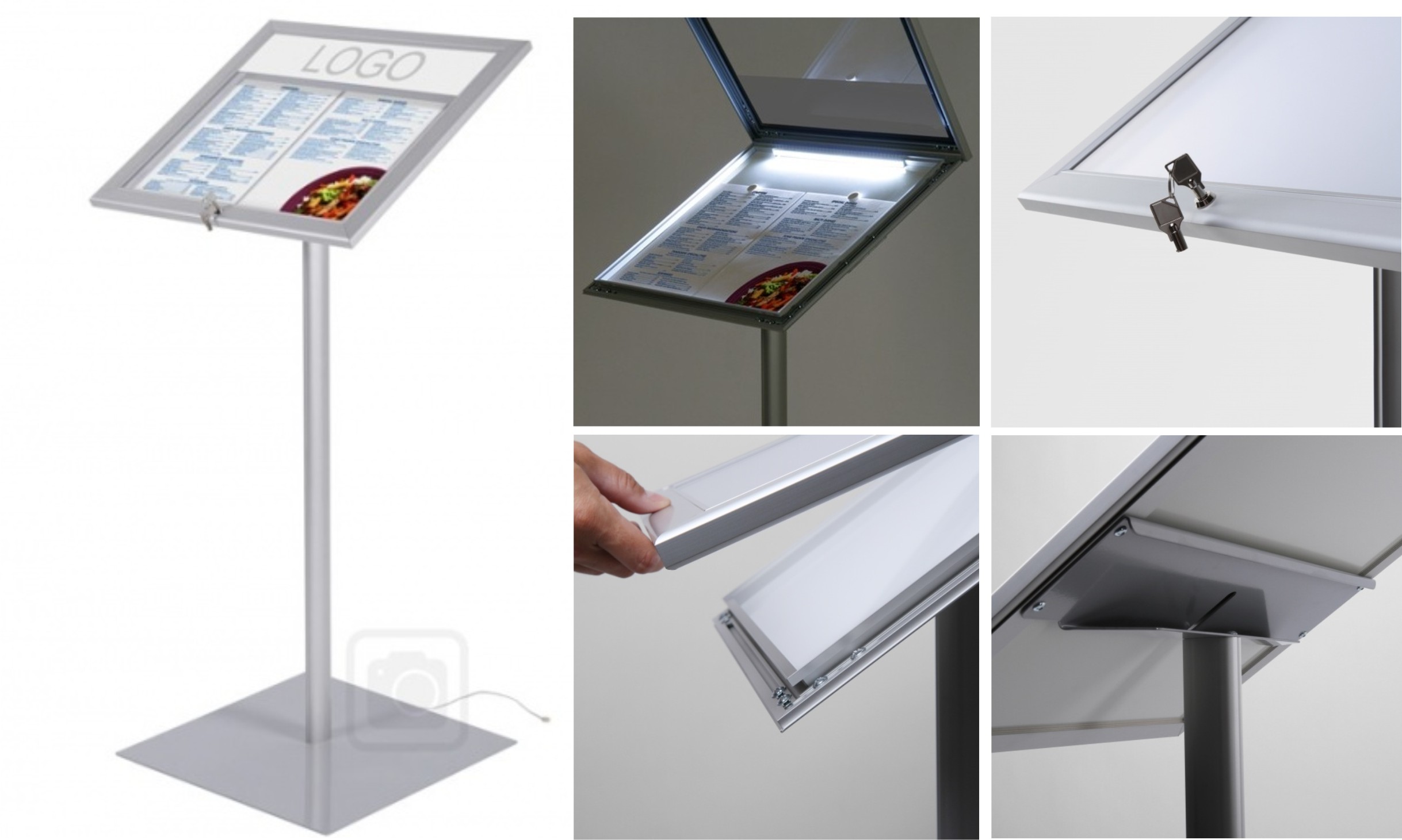 Freestanding Lockable LED Menu Case - Signs for Churches