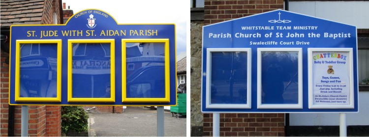 Triple Superior External Church Notice Board - Signs for Churches