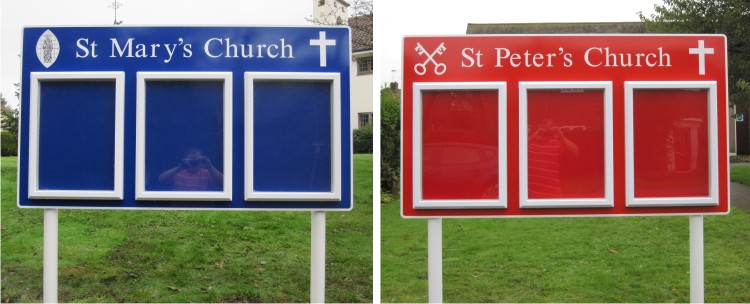 Triple Superior External Church Notice Board - Signs for Churches