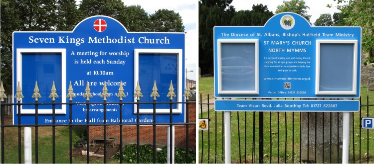 Double Superior External Church Notice Boards - Signs for Churches